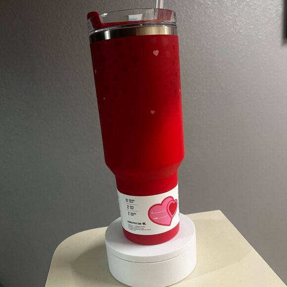 Red Ruby Hearts, 40 oz Stanley, Valentine's edition, The Flowstate Quencher, New - Picture 4 of 13